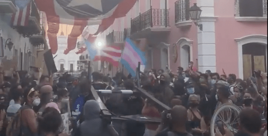 Hundreds of people packed the streets of Old San Juan, Puerto Rico, to join the Black Lives Matter protest. (Screen capture via Twitter)