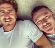 Luke Evans (R) and his boyfriend, Rafa Olarra. (Instagram)