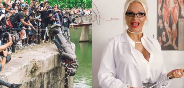 Bristol protesters dropping slaver statue into the harbour / Sophie Anderson