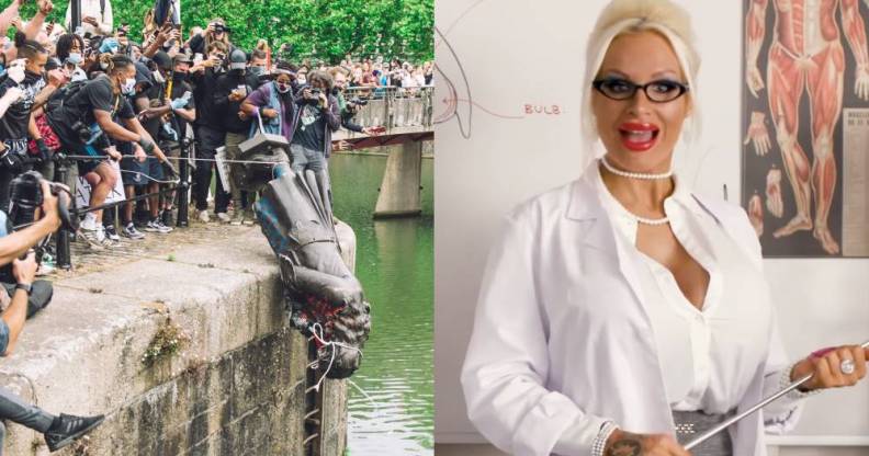 Bristol protesters dropping slaver statue into the harbour / Sophie Anderson