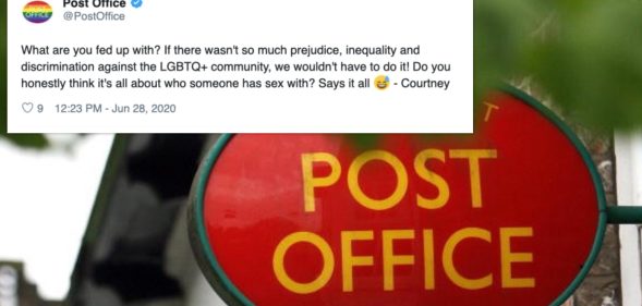 As LGBT+ Pride Months closes, a new hero in the form of Post Office comms employee 'Courney' has emerged and she is effortless in fending homophobes off. (Twitter/PAUL ELLIS/AFP via Getty Images)