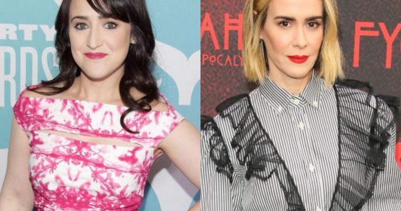 Mara Wilson (L) and Sarah Paulson were one of countless cis women criticising JK Rowling. (Jason Kempin/Getty Images for Shorty Awards/Jean Baptiste Lacroix/Getty Images)