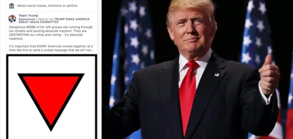 Donald Trump's campaign team weathered criticism for its use of Nazi signage. (Facebook/Chip Somodevilla/Getty Images)