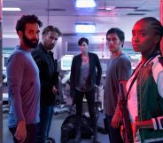 The cast of The Old Guard. Marwan Kenzari as Joe, Matthias Schoenaerts as Booker, Charlize Theron as Andy, Luca Marinelli as Nicky, Kiki Layne as Nile.