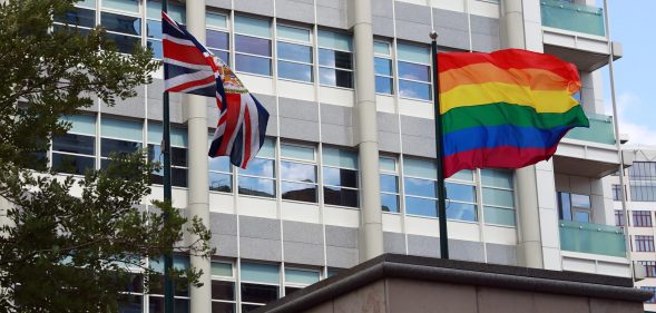 UK embassy Moscow Russia Pride flag