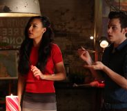 Naya Rivera and Chris Colfer in Glee