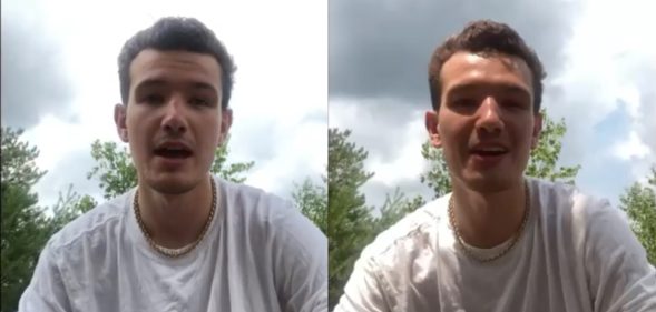 Giancarlo Albanese, who attended a circuit party at Fire Island Pines, New York. (Screen captures via Instagram)