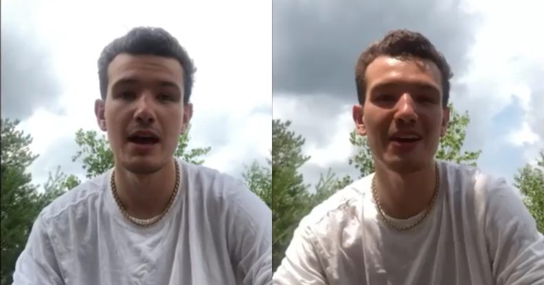 Giancarlo Albanese, who attended a circuit party at Fire Island Pines, New York. (Screen captures via Instagram)