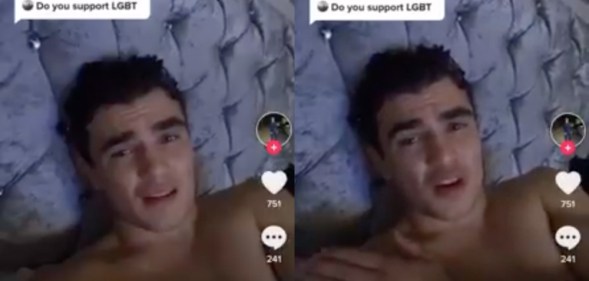 British boxer James Hawley suffered stinging criticism after launching a vile attack on LGBT+ people on TikTok. (Screen captures via Facebook)