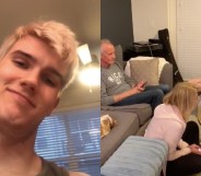 Brennan Gregg came out to his parents in the most ingenious way. (Screen captures via TikTok)