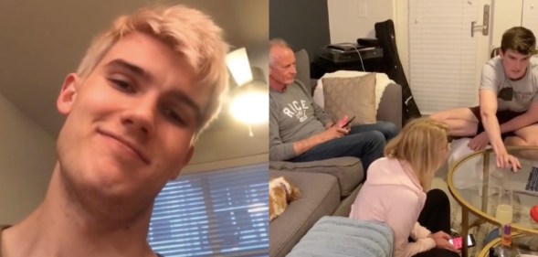 Brennan Gregg came out to his parents in the most ingenious way. (Screen captures via TikTok)