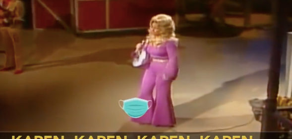 An American late night talk show parodied "Jolene", by Dolly Parton and made it all about "Karens". (Screen capture via YouTube)