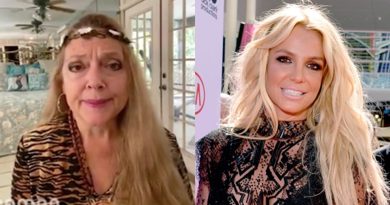 Carole Baskin (L) came out swinging for a campaign aiming to end Britney Spears' conservatorship. (Screen capture via Cameo/Lester Cohen/BBMA2016/Getty)