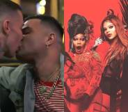 Vanjie and Kameron kissing / Asia O'Hara, Vanjie and Kameon posing in red