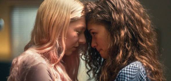 Hunter Schafer and Zendaya in Euphoria