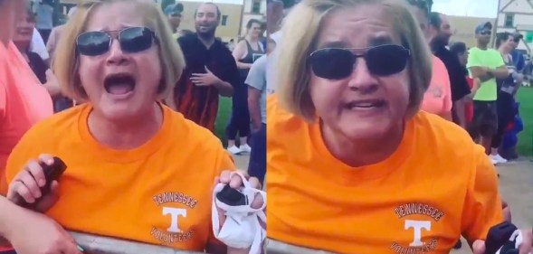 Sonya Holy was caught on video spurting homophobic and racist hate has since lost her job. (Screen captures via Twitter)