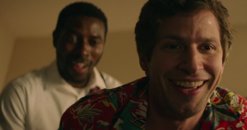 Andy Samberg's character in the film tries anal sex