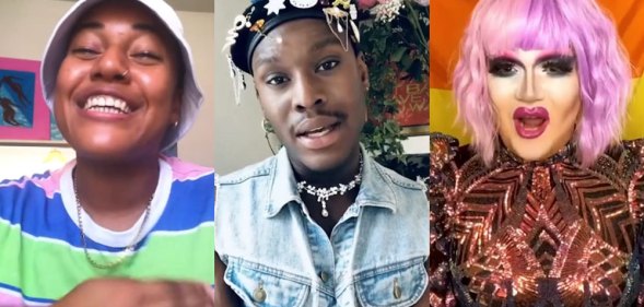 Tanya Compas, Otamere Guobadia and Electra Pain (L-R) taking part in the TikTok Pride campaign.