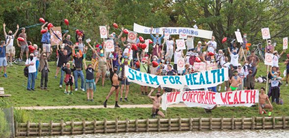 Residents and campaigners from ‘Save Our Ponds Forum 71’ met on Hampstead Heath to protest against the mandatory charges. (Joshua Bratt)