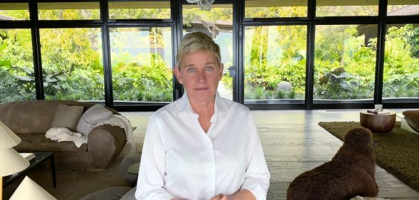 Ellen DeGeneres during the FOX PRESENTS THE IHEART LIVING ROOM CONCERT FOR AMERICA. (FOX via Getty Images)