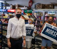 Mayor Alex Morse of Holyoke campaigns ahead of the September 1 primaries,