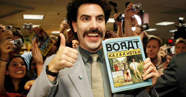 Borat Sagdiyev, played by actor Saha Baron Cohen. (Vince Bucci/Getty Images)
