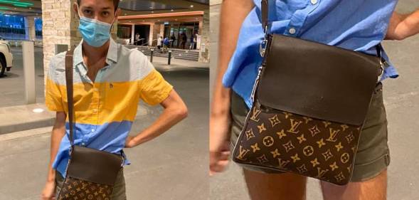 Jordan Kirk wearing his Louis Vuitton bag