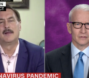 Anderson Cooper (R) tore into Mike Lindell for peddling an unproven cure to the coronavirus. (Screen capture via Twitter/CNN)