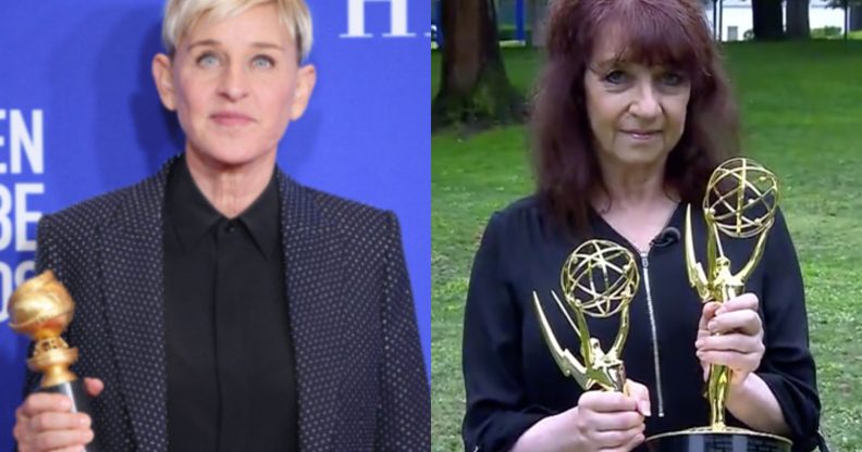 Ellen DeGeneres' (L) bubbly personality is just 'in front of the camera', claims former producer Hedda Muskat. (Daniele Venturelli/WireImag via Getty Images/Screen capture via Inside Edition)