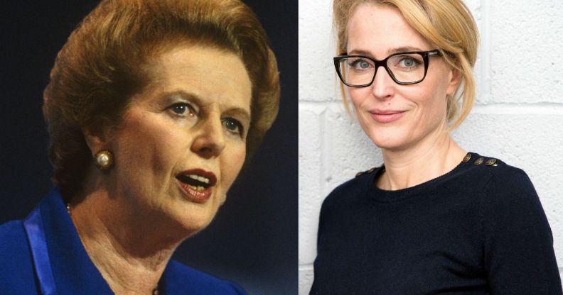 Margaret Thatcher and Gillian Anderson