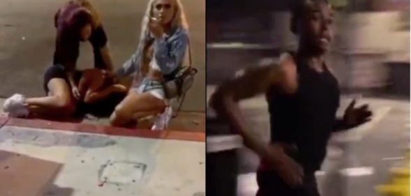 Eden the Doll, Jaslene White Rose and Joslyn Flawless were all robbed by a group of men in Los Angeles. Police are hunting for one of the men (R) and are treating it as a hate crime. (Instagram/LAPD)