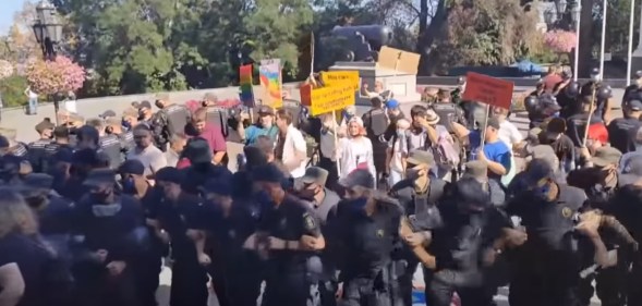 The Pride celebration in Odessa, Ukraine was beset by far-right nationalists