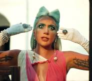 Lady Gaga, more talented than Da Vinci and Da Vinky combined, in the music video for '911'. (Screen capture via YouTube)