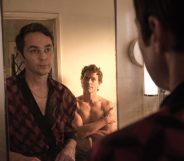 Jim Parsons as Michael and Matt Bomer as Donald in The Boys in the Band