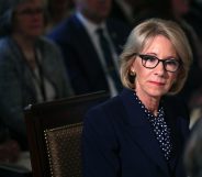 US Secretary of Education Betsy DeVos has been blasted by LGBT+ activists for her rollbacks of trans protections. (Alex Wong/Getty Images)
