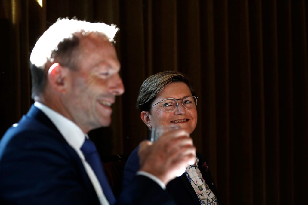 The lesbian sister of Tony Abbott, Christine Forster, has defended the former premier amid claims he is 'homophobia'. (Ryan Pierse/Getty Images)