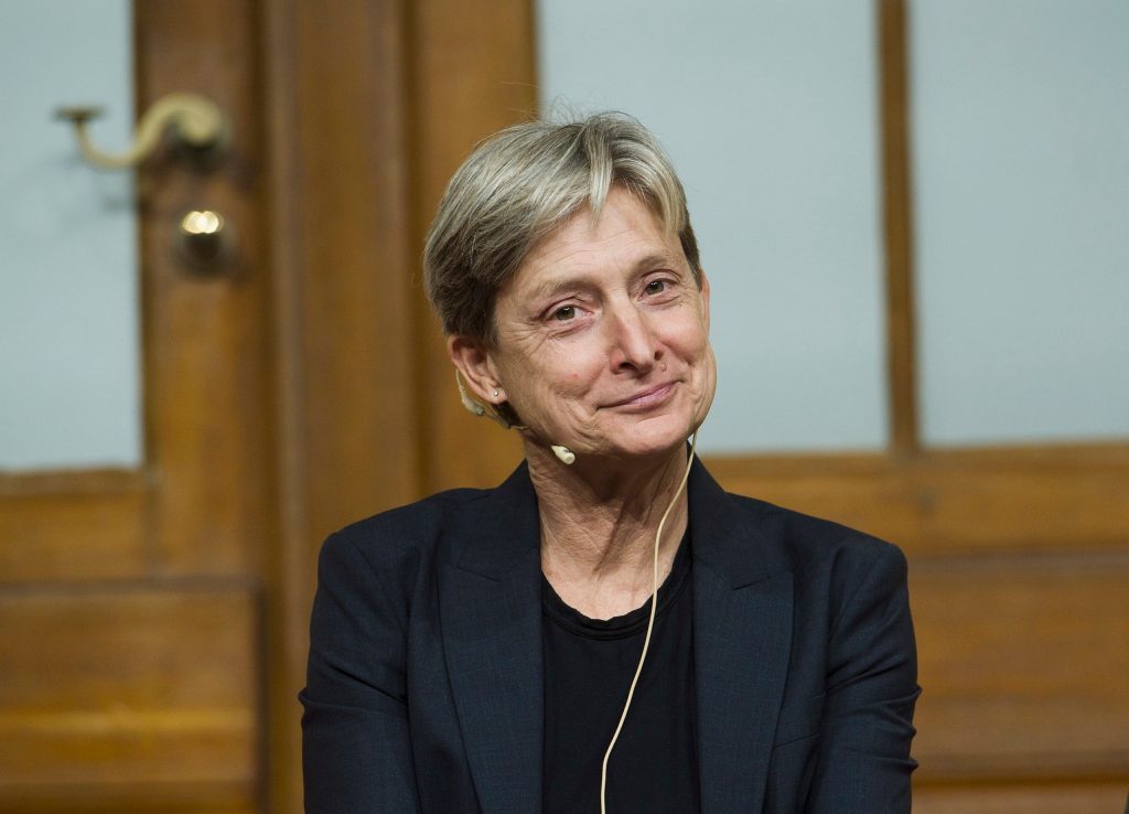 Judith Butler poses for a photo at the Jewish Museum in Berlin