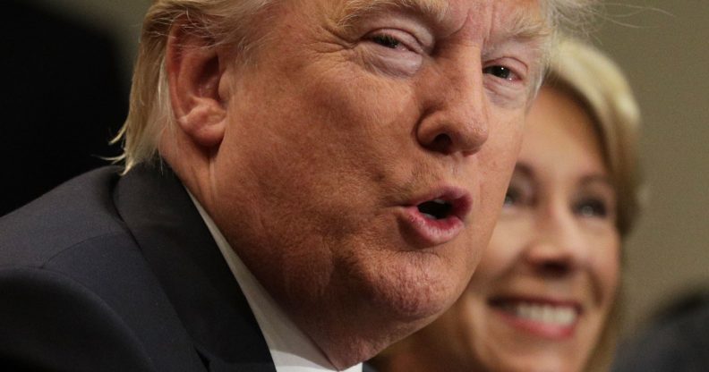 President Donald Trump and Secretary of Education Betsy DeVos