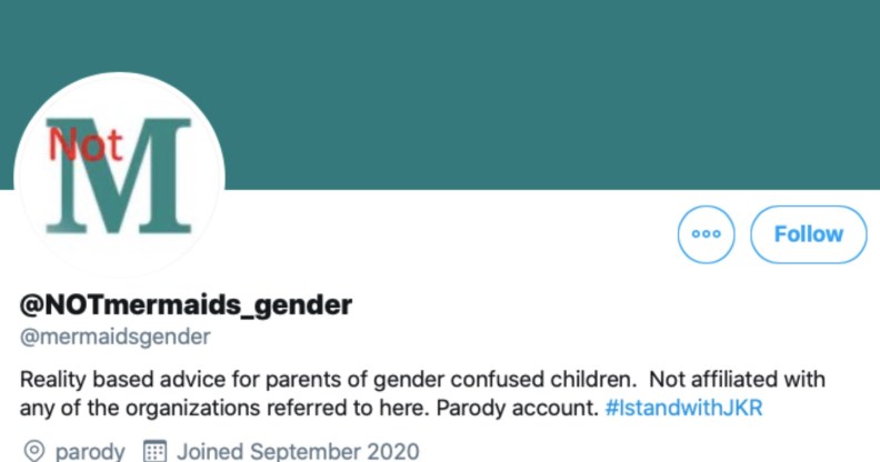 Mermaids fake account Twitter transgender