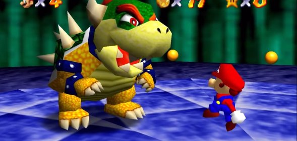 In Super Mario 64, when Mario would fling Bowser out of the stage, he would utter a line that, to many, sounded like: "So long, gay Bowser!". (Nintendo)
