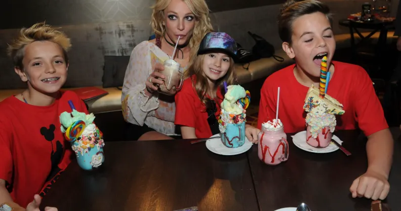 Britney Spears with her sons Jayden and Sean and her niece Maddie.