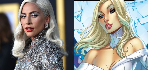 Lady Gaga (L) is rumoured to play Emma Frost in the upcoming X-Men revival film. (Getty/Marvel)