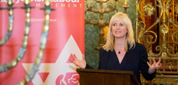 Rosie Duffield Labour MP for Canterbury Speaking at the Jewish Labour Movement Rally Fringe event at the 2019 Labour Party conference. (Nicola Tree/Getty Images) on September 22, 2019 in Brighton, England.