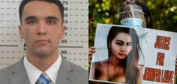 Joseph Scott Pemberton / A woman joins a protest against the absolute pardon granted to United States Marine Joseph Scott Pemberton who was convicted for killing Filipina transgender woman Jennifer Laude in Quezon City, Philippines on September 11, 2020.