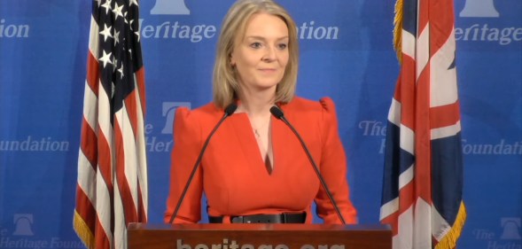 Liz Truss lavished praise on the Heritage Foundation, the US conservative lobbying group that has led efforts to undermine LGBT+ rights.