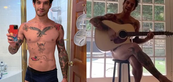 Tyler Posey poses as he sings about his new OnlyFans account. Some fans, however, were not impressed. (Instagram)