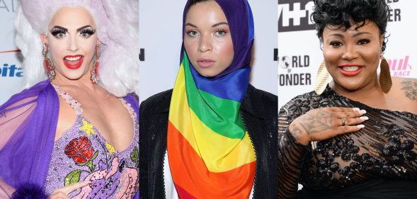 (From L-R) Drag Race legend Alyssa Edwards, Blair Imani and Ts Madison. (Getty)