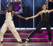 Nicola Adams and Katya Jones dancing together on Strictly