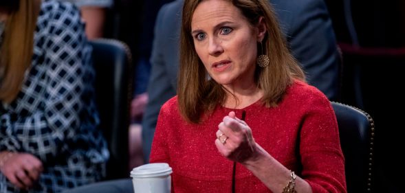 Supreme Court nominee Judge Amy Coney Barrett speaks during her confirmation hearing before the Senate Judiciary Committee on Capitol Hill in Washington, DC