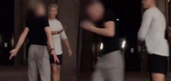 Gay man being brutally beaten on the street while filming a TikTok